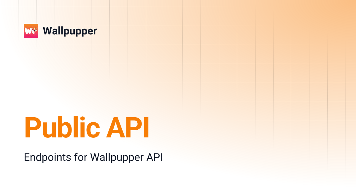 Public API | Wallpupper